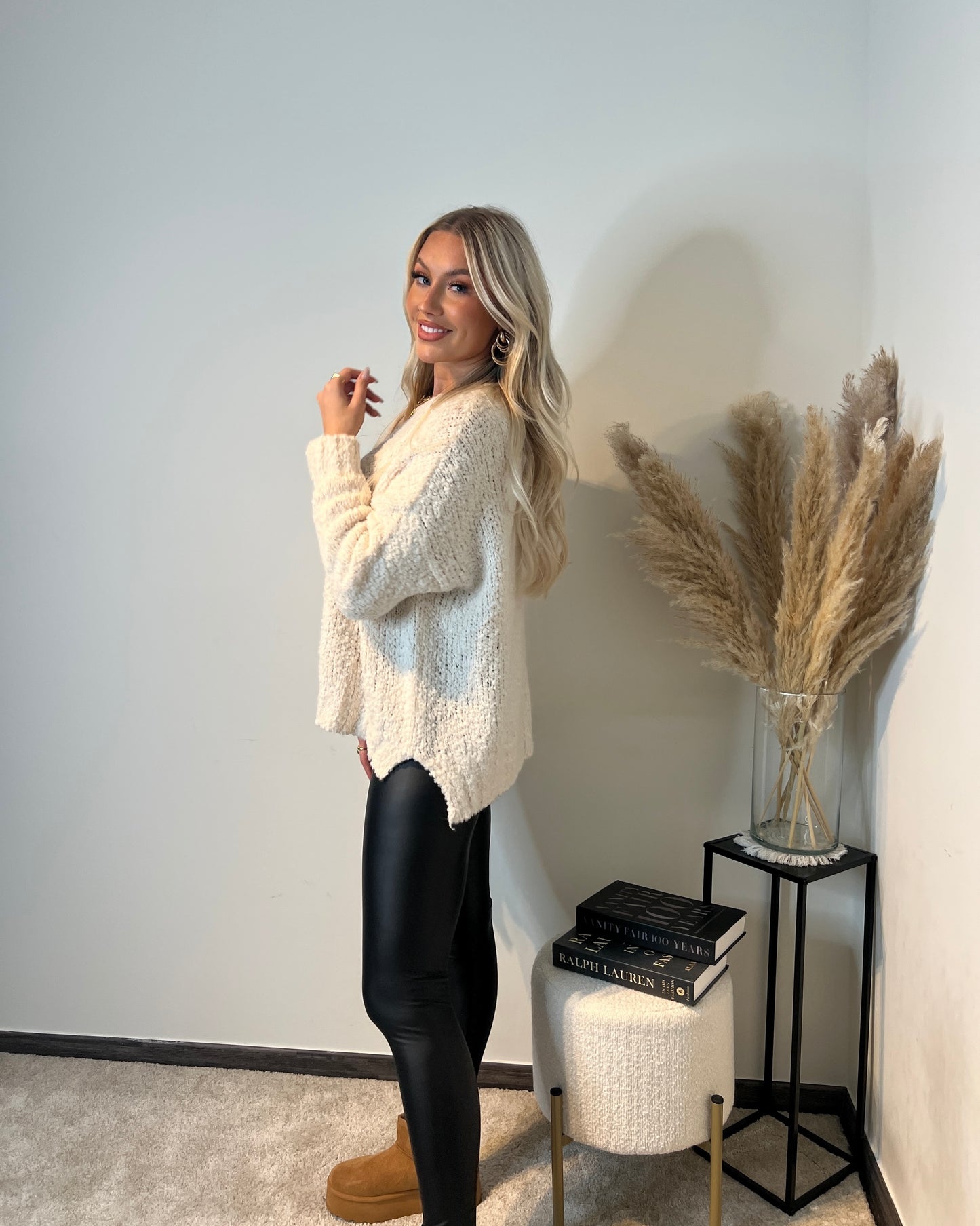 Leather legging -zwart