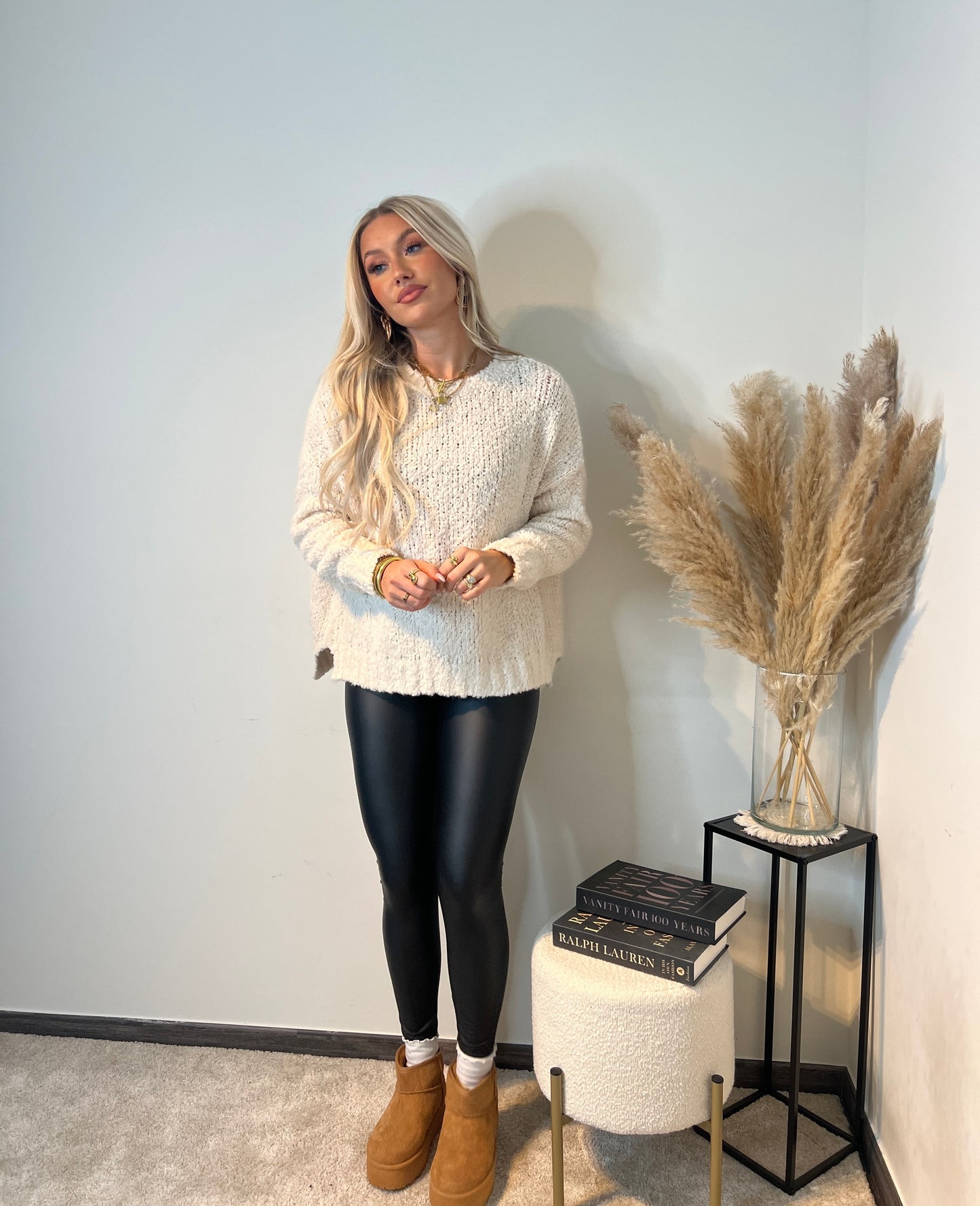 Leather legging -zwart