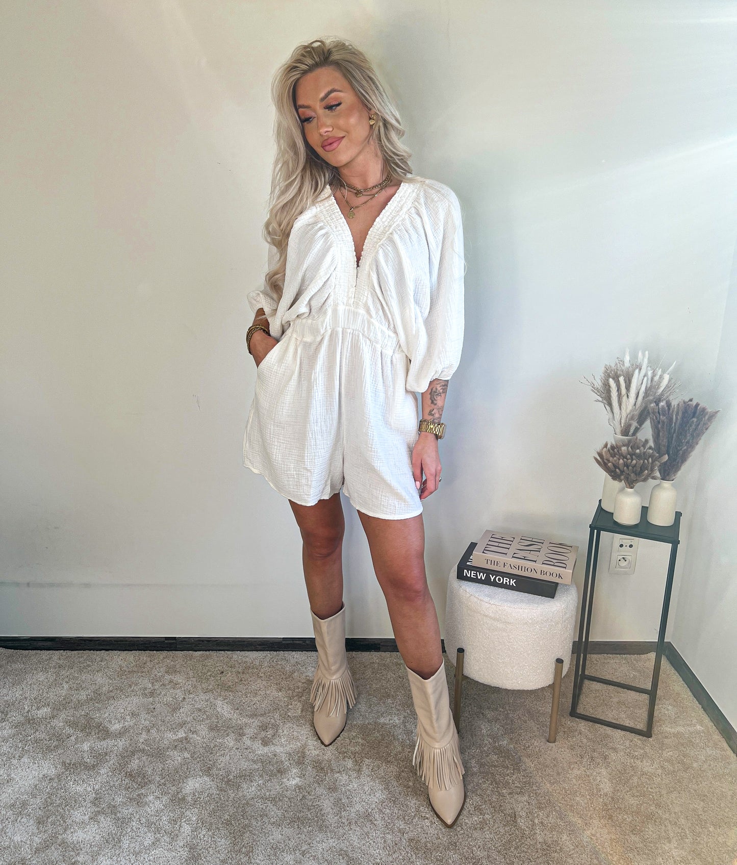 Tetra playsuit - white