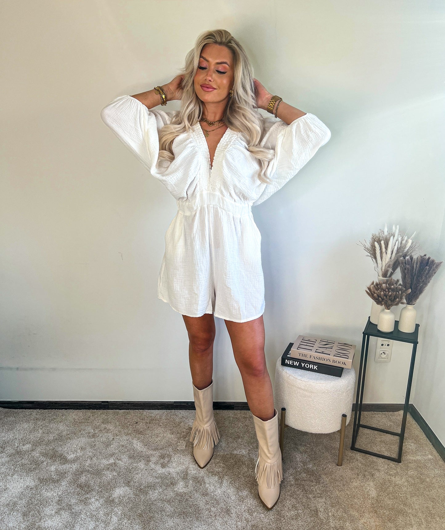 Tetra playsuit - white
