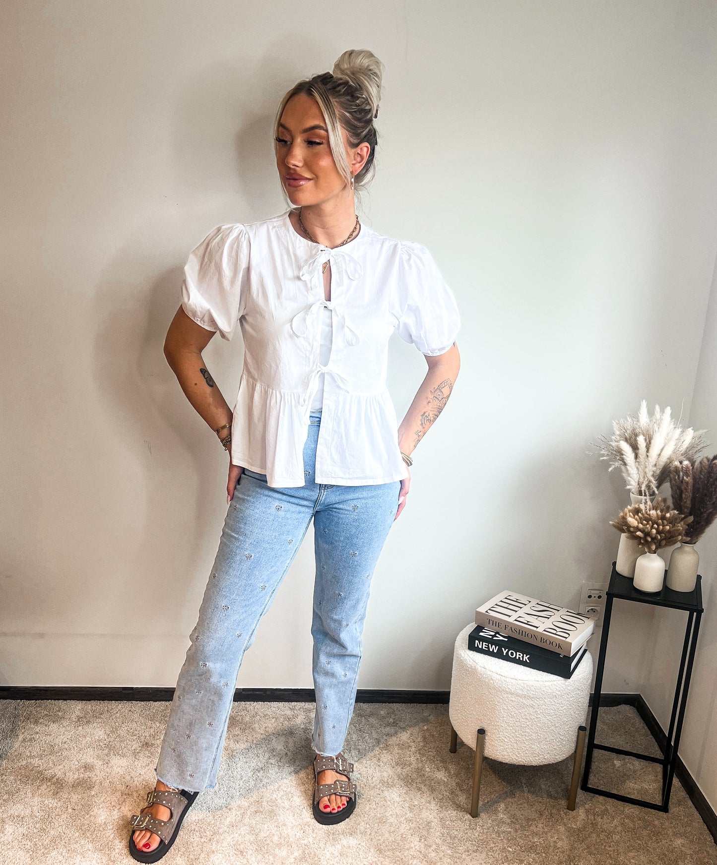 Bow blouse - white
