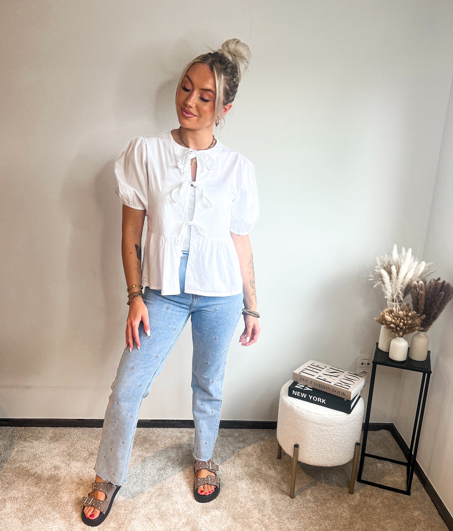Bow blouse - white