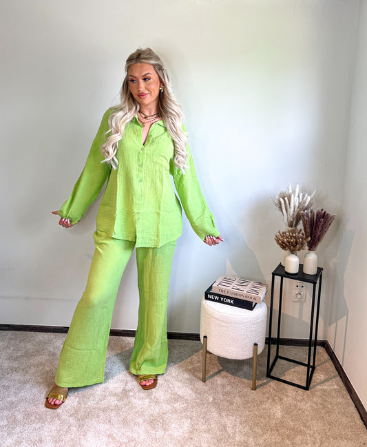 Maya two piece set- lime