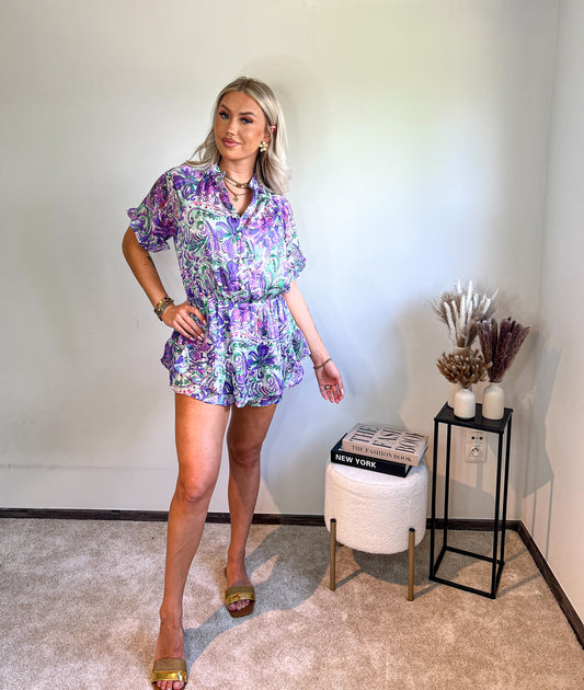 Flower power playsuit - violet