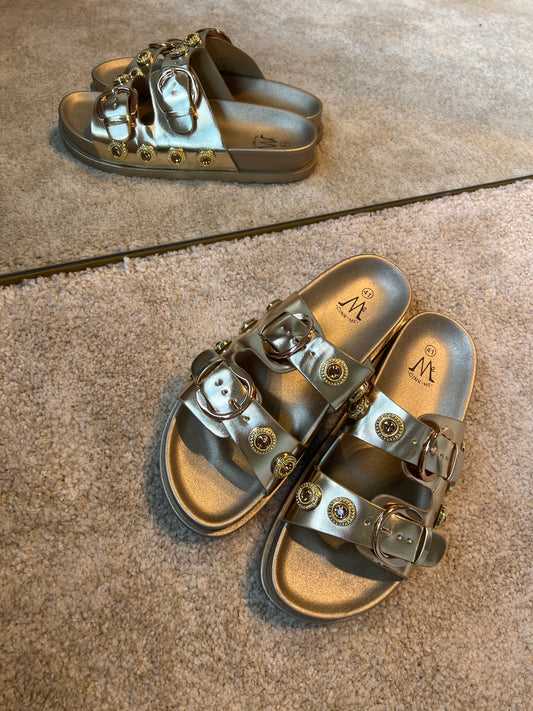 Chunky slippers - gold