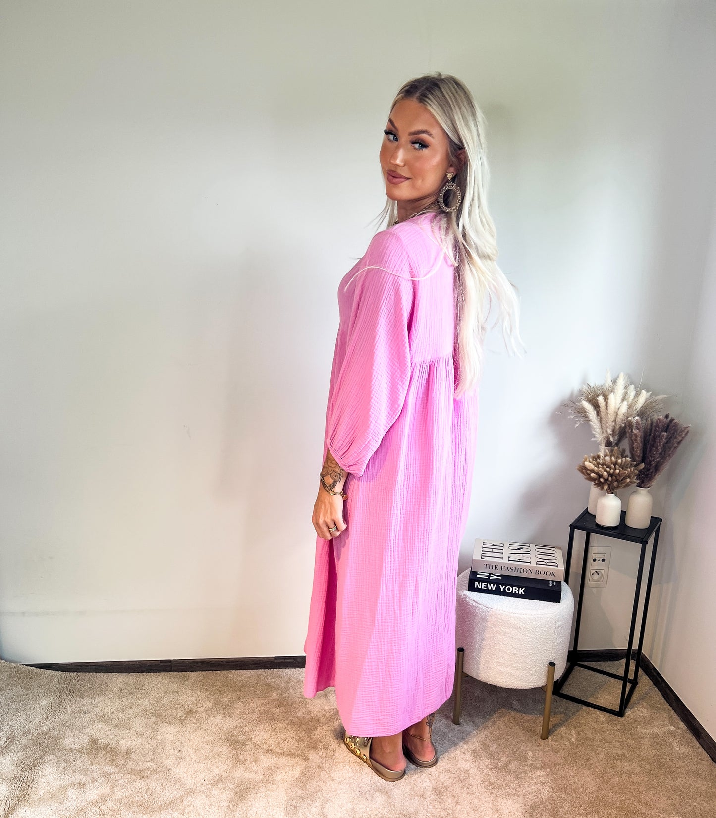 Long tetra dress - pink