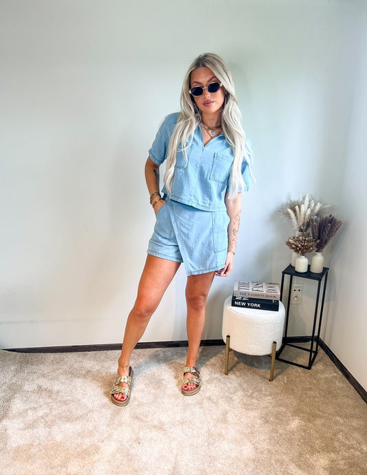 Denim two piece set